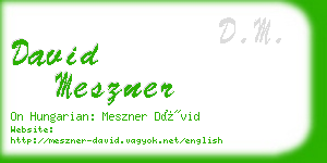 david meszner business card